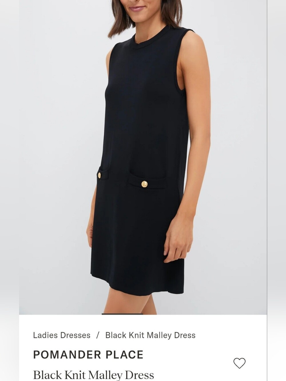 Pomander Place Black Sleeveless Pocket Shift Dress